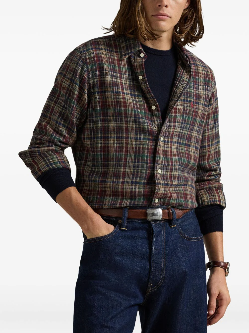Flannel Plaid-Pattern Shirt - Image 4