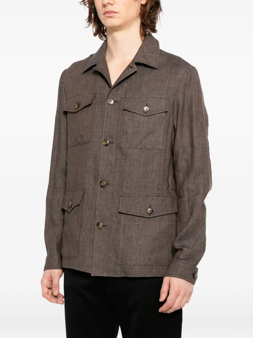 Flap Pockets Shirt Jacket - Image 3