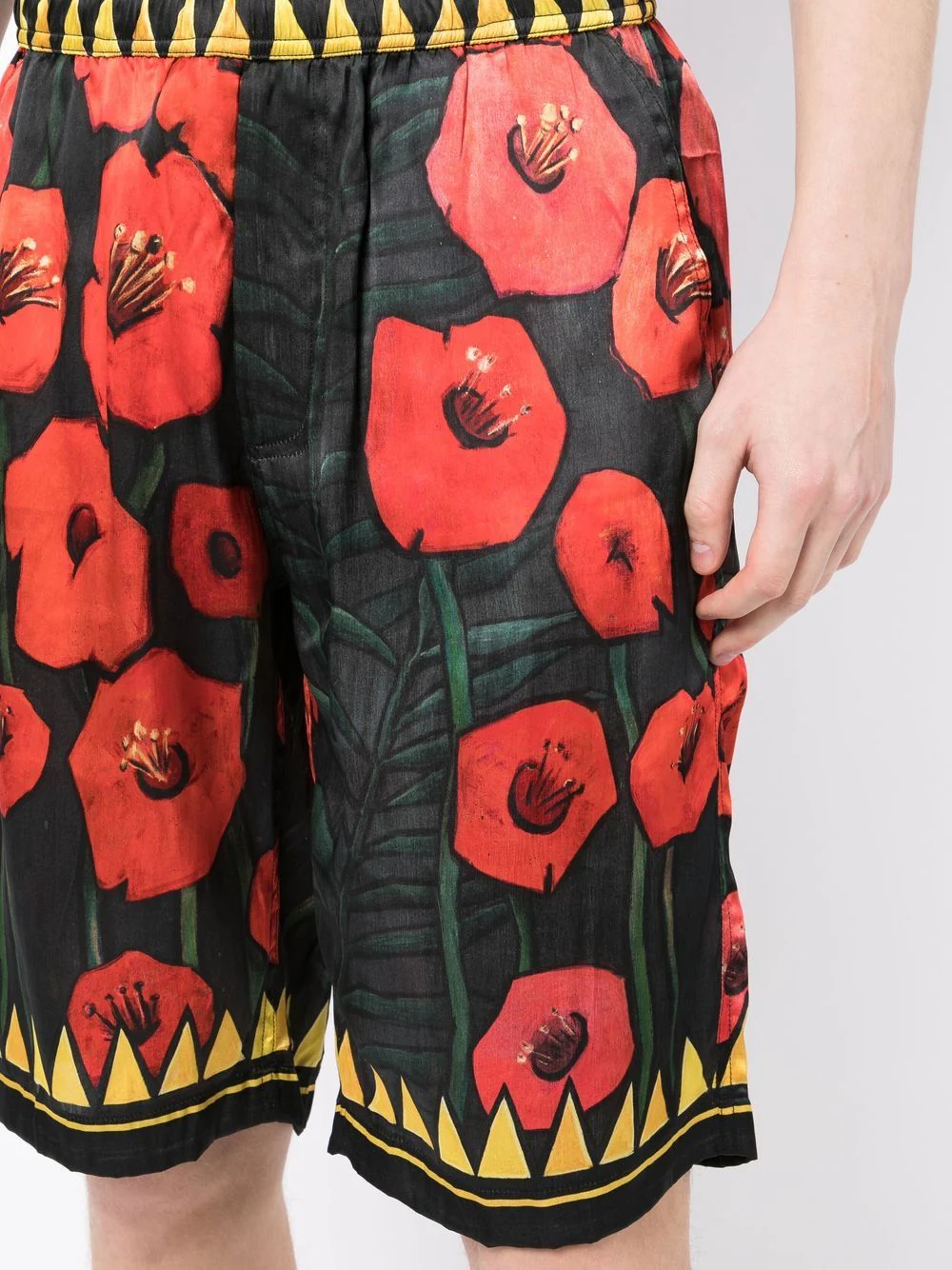 Floral-Print Silk Shorts - Image 4