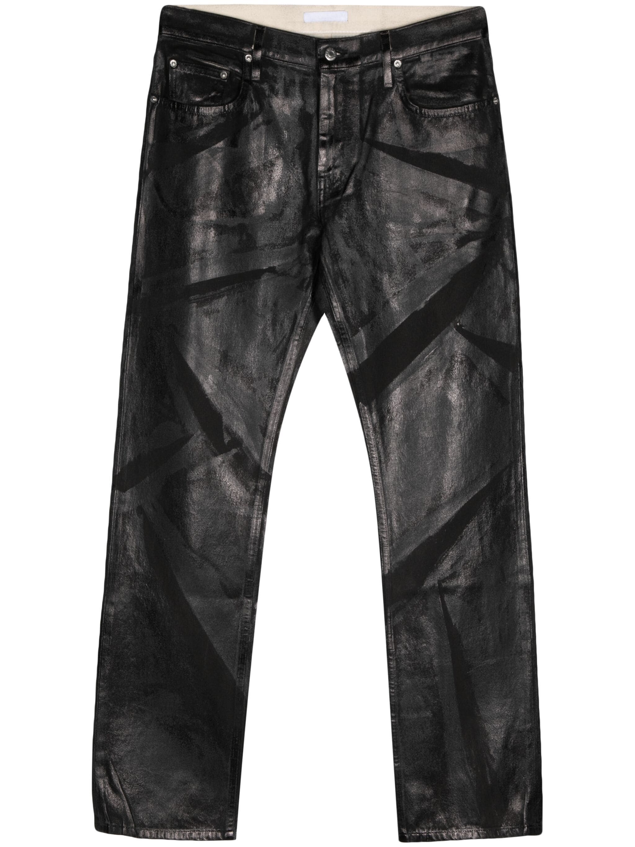 Foil-Print Low-Rise Straight-Leg Jeans - Image 3
