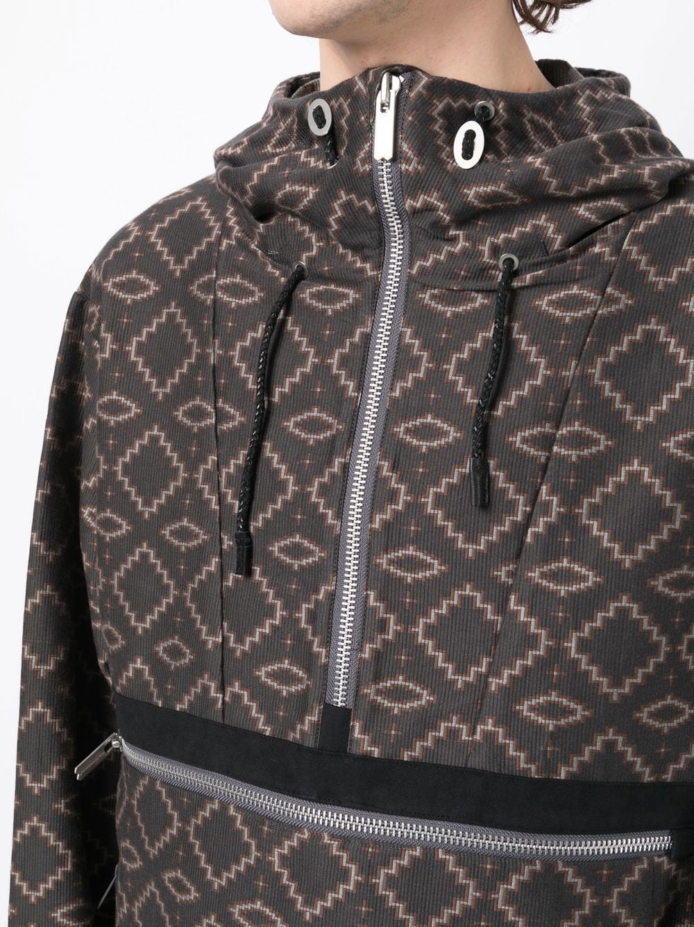 Geometric Pattern Half-Zipped Jacket - Image 4