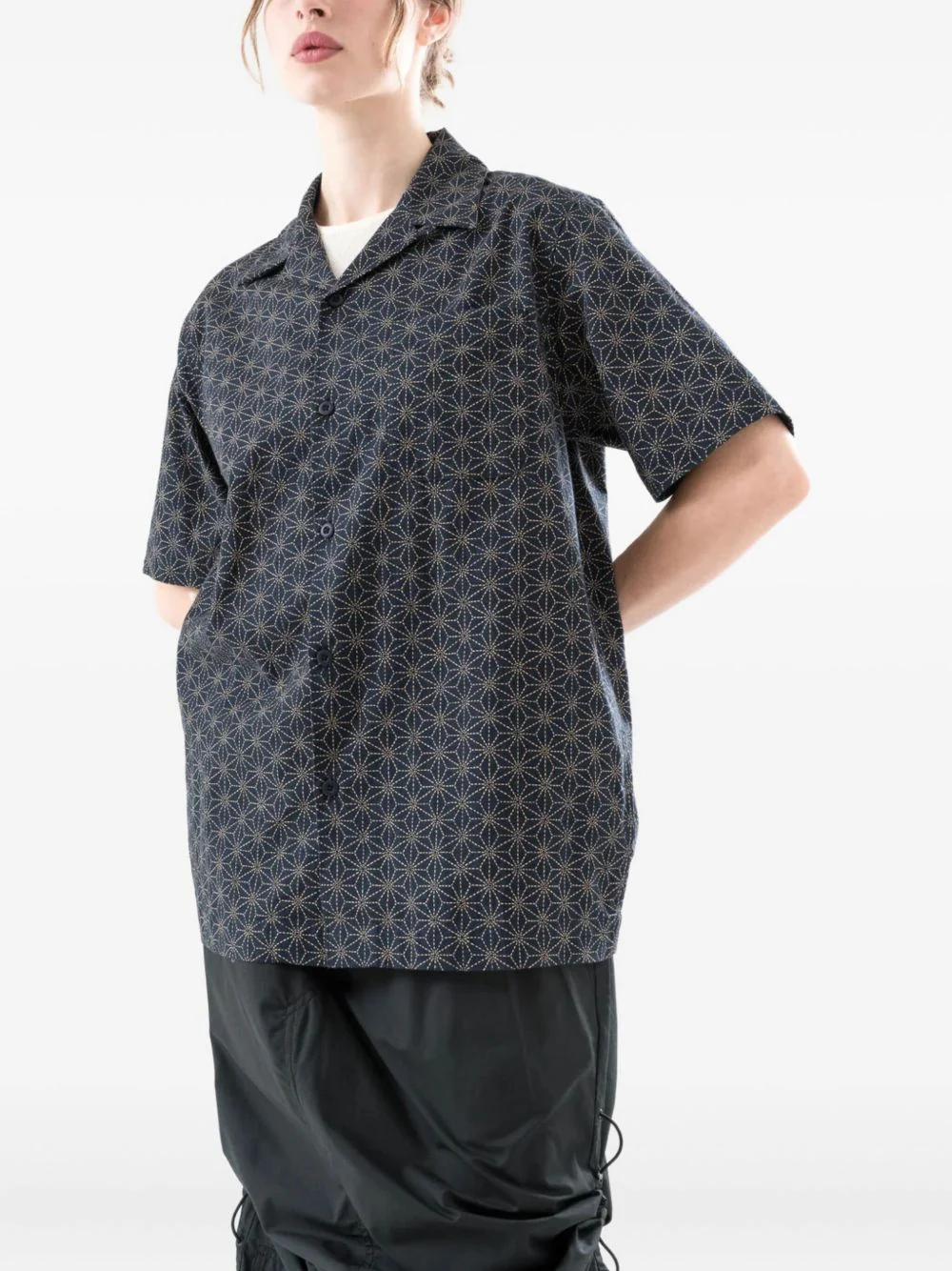Geometric-Pattern Short-Sleeve Shirt - Image 4