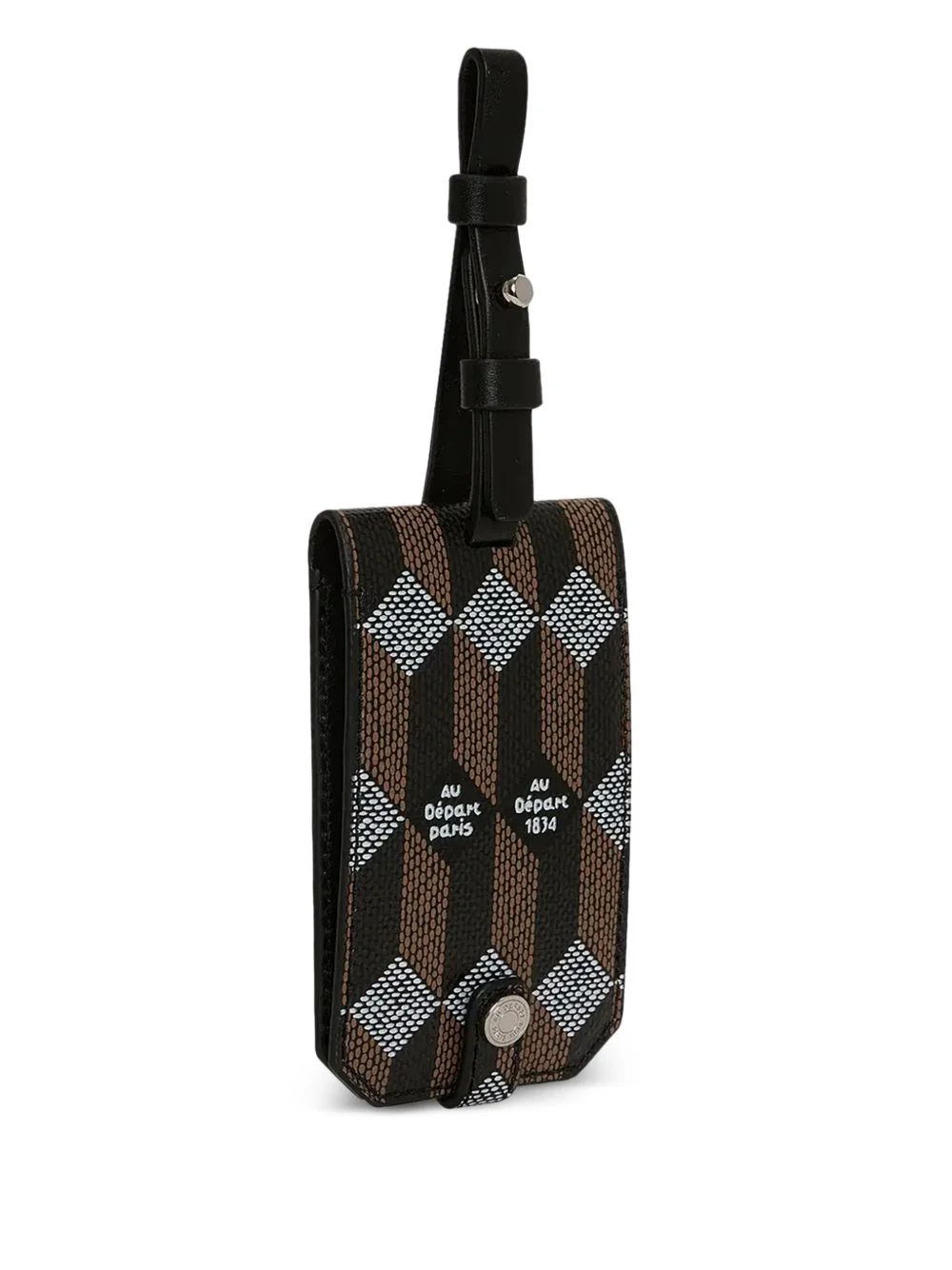 Geometric Print Leather Luggage Tag - Image 2