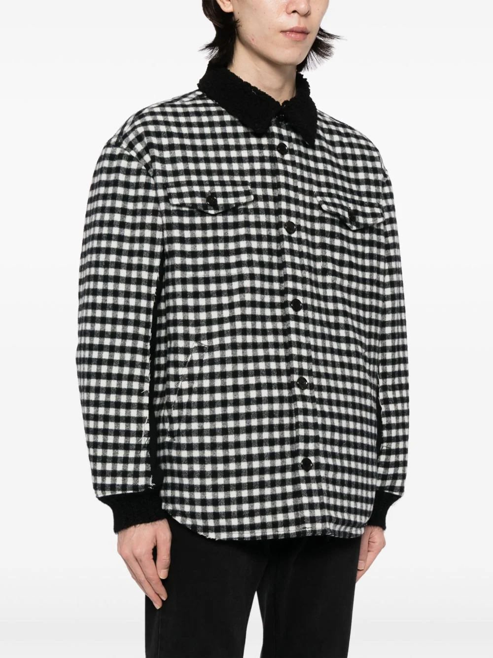 Gingham-Check Flannel Shirt Jacket - Image 2