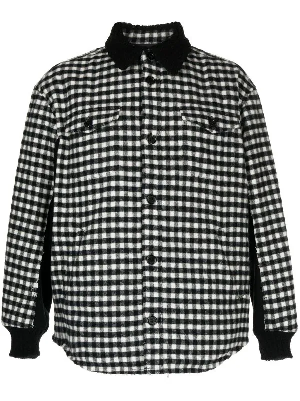 Gingham-Check Flannel Shirt Jacket - Image 3
