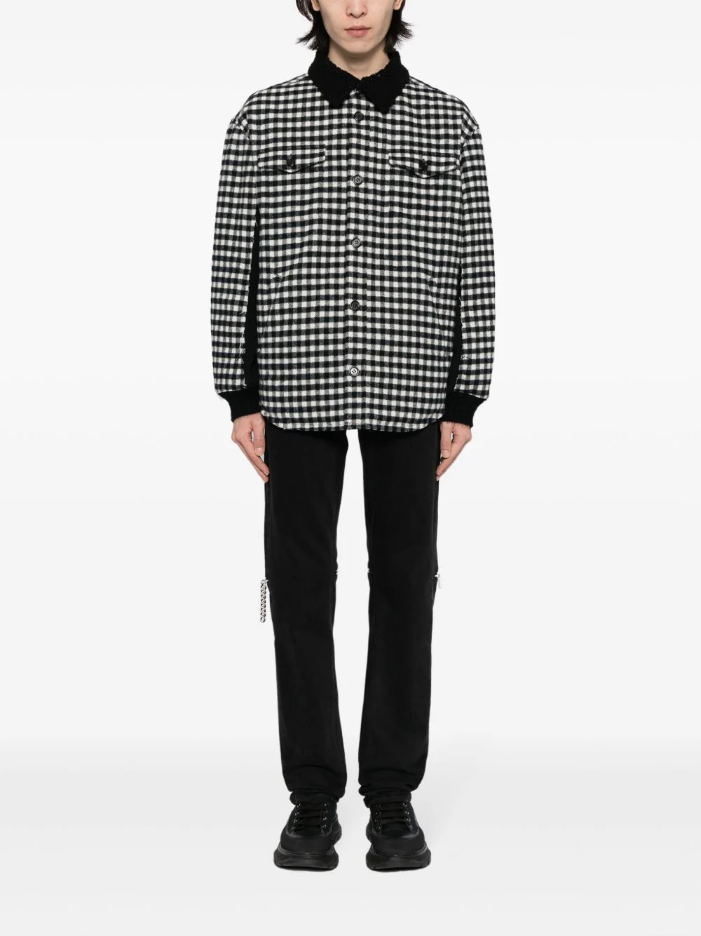 Gingham-Check Flannel Shirt Jacket - Image 4