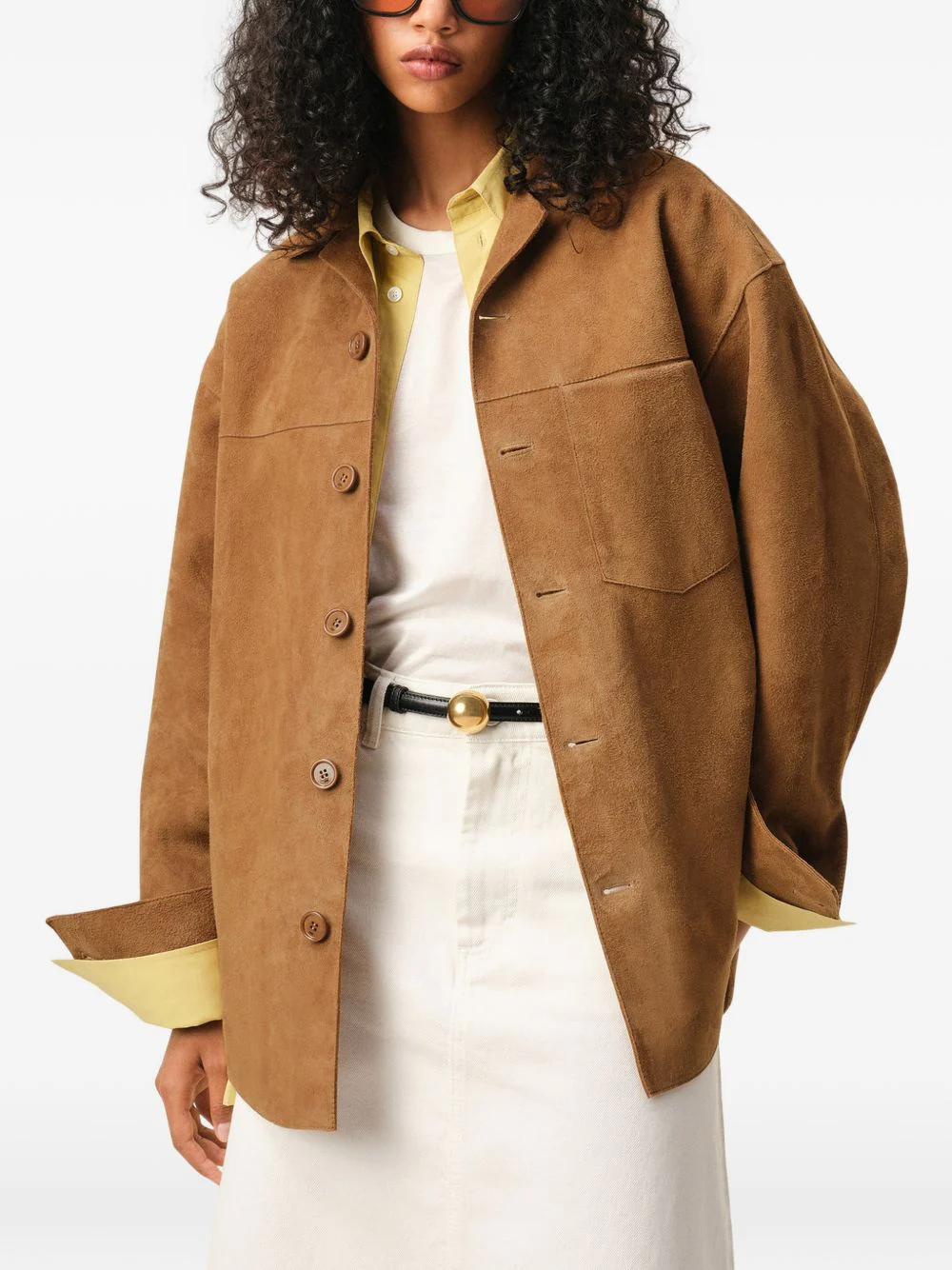 Goat Suede Buttoned Overshirt - Image 3