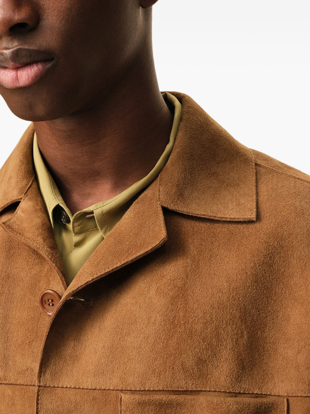 Goat Suede Buttoned Overshirt - Image 4