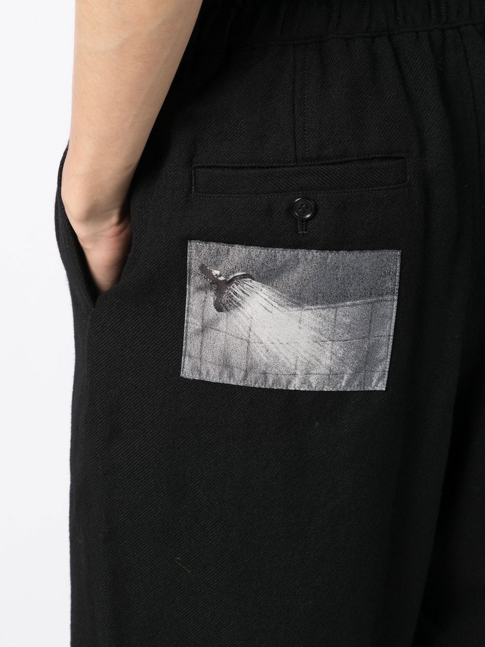 Graphic-Patch Wool Trousers - Image 4