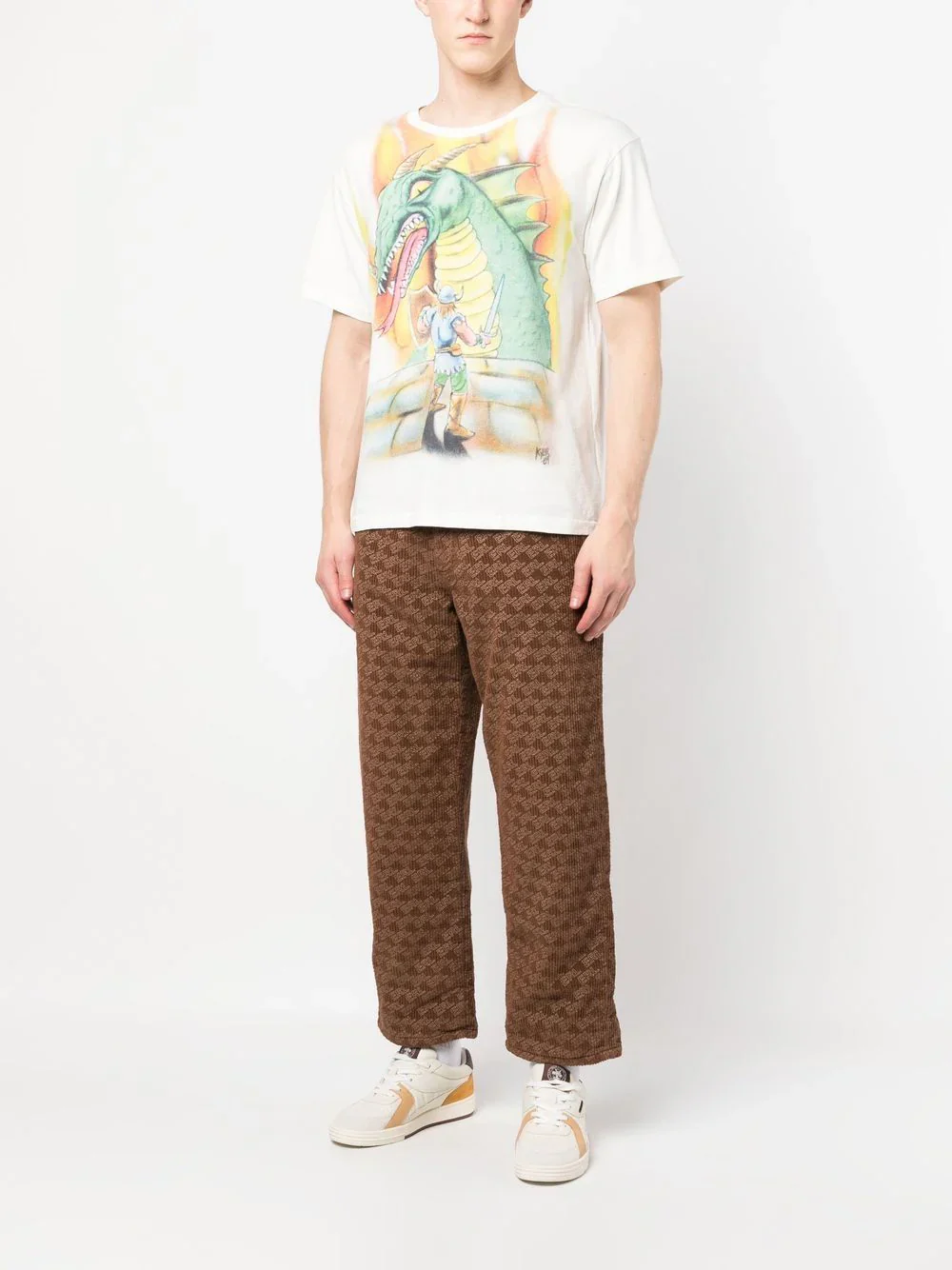 Graphic-Print Corduroy Trousers - Image 2