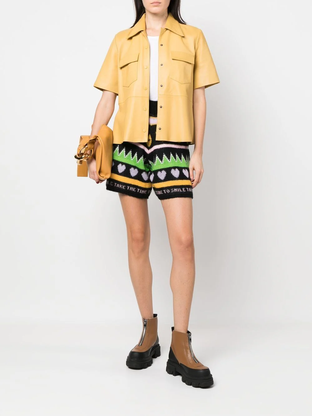 Graphic-Print Knitted Shorts - Image 4