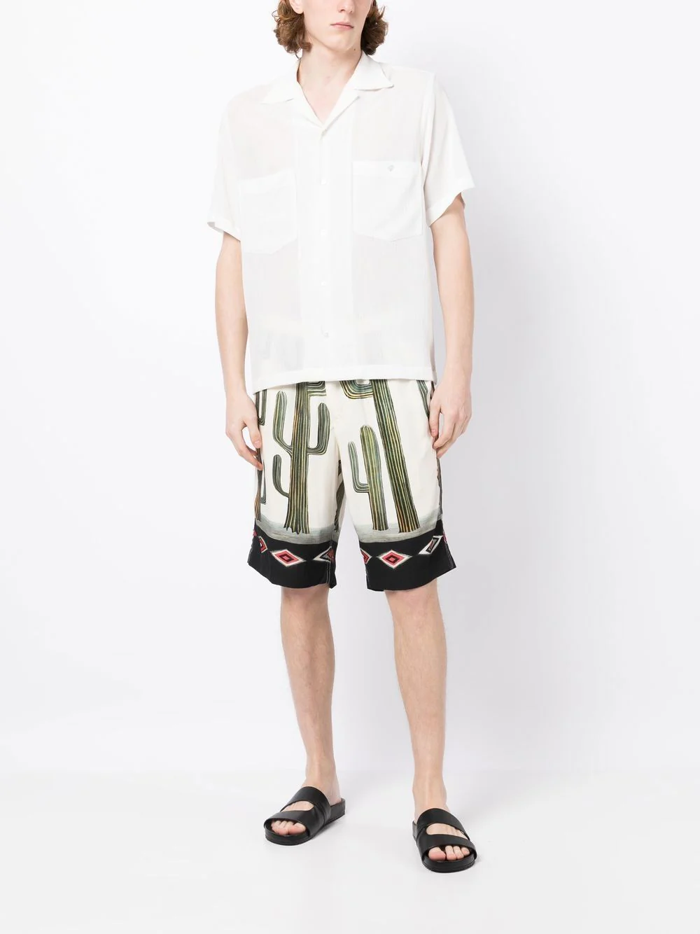 Graphic-Print Rayon Shorts - Image 4