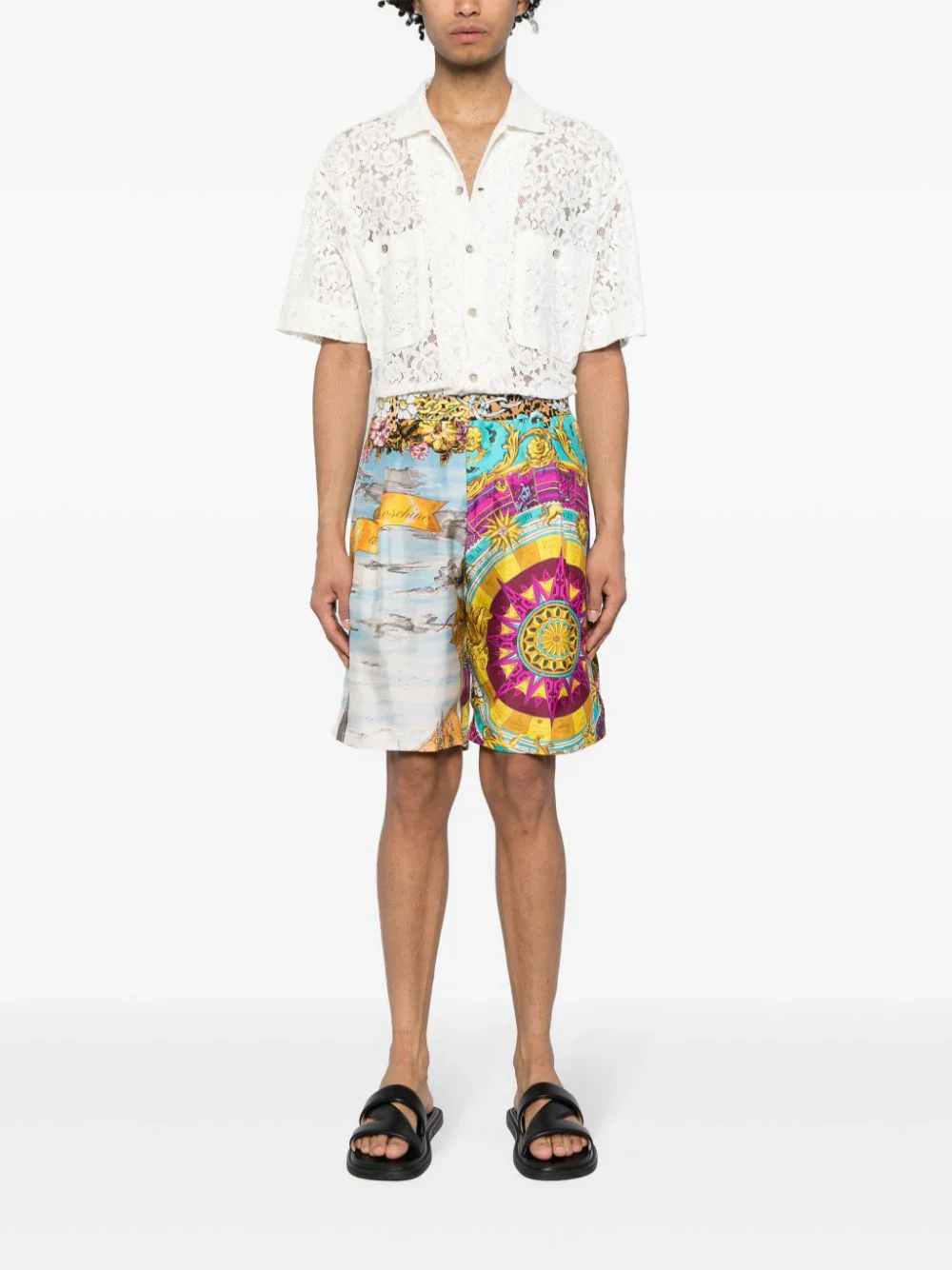 Graphic-Print Silk Shorts - Image 2