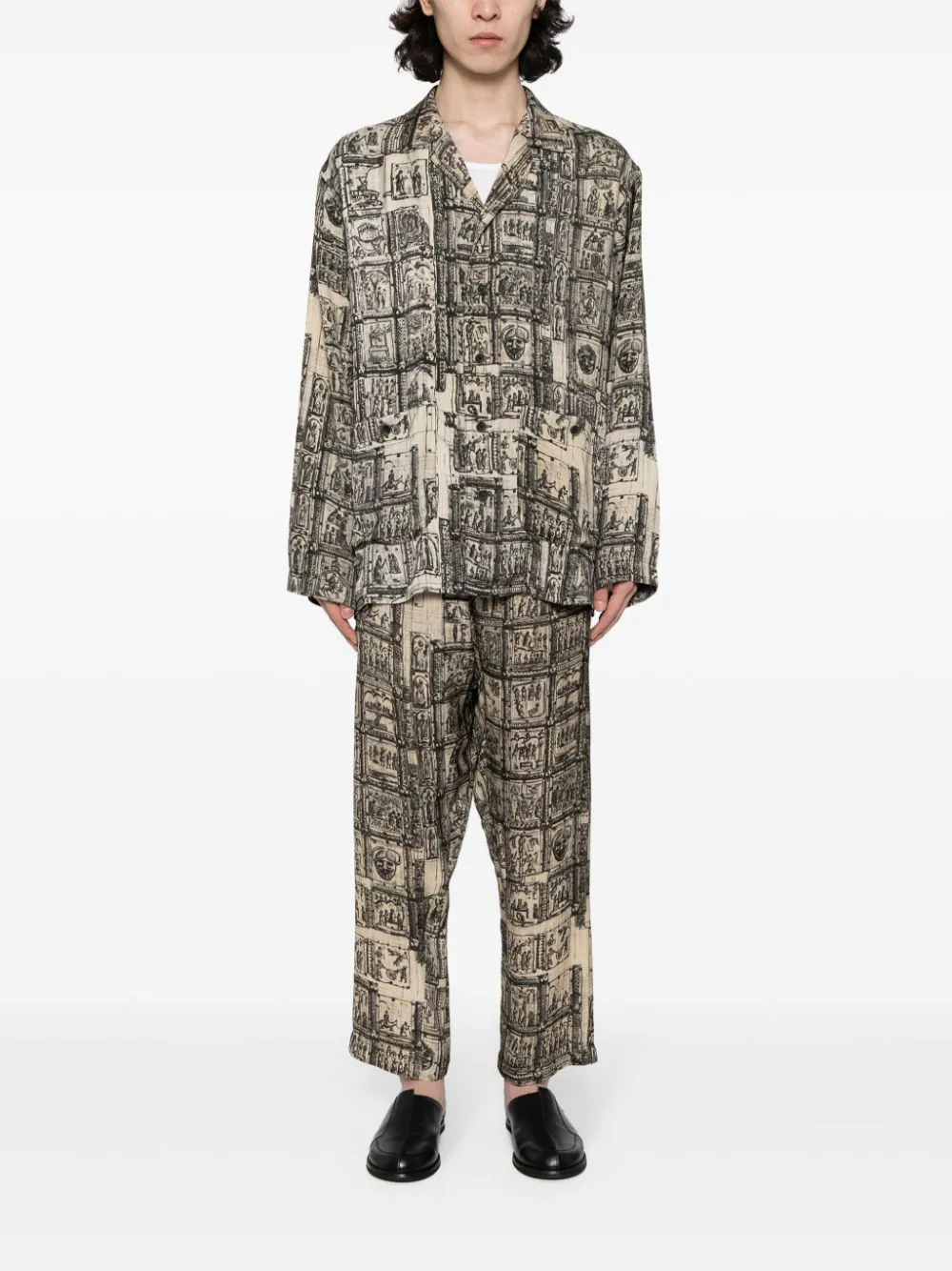 Graphic-Print Straight-Leg Trousers - Image 2