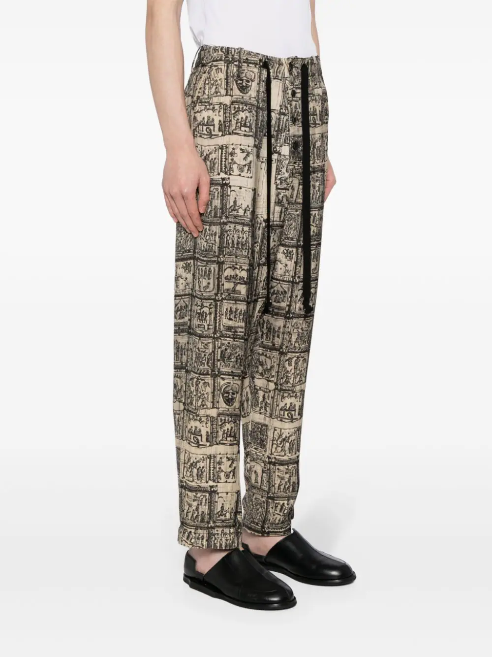Graphic-Print Straight-Leg Trousers - Image 3