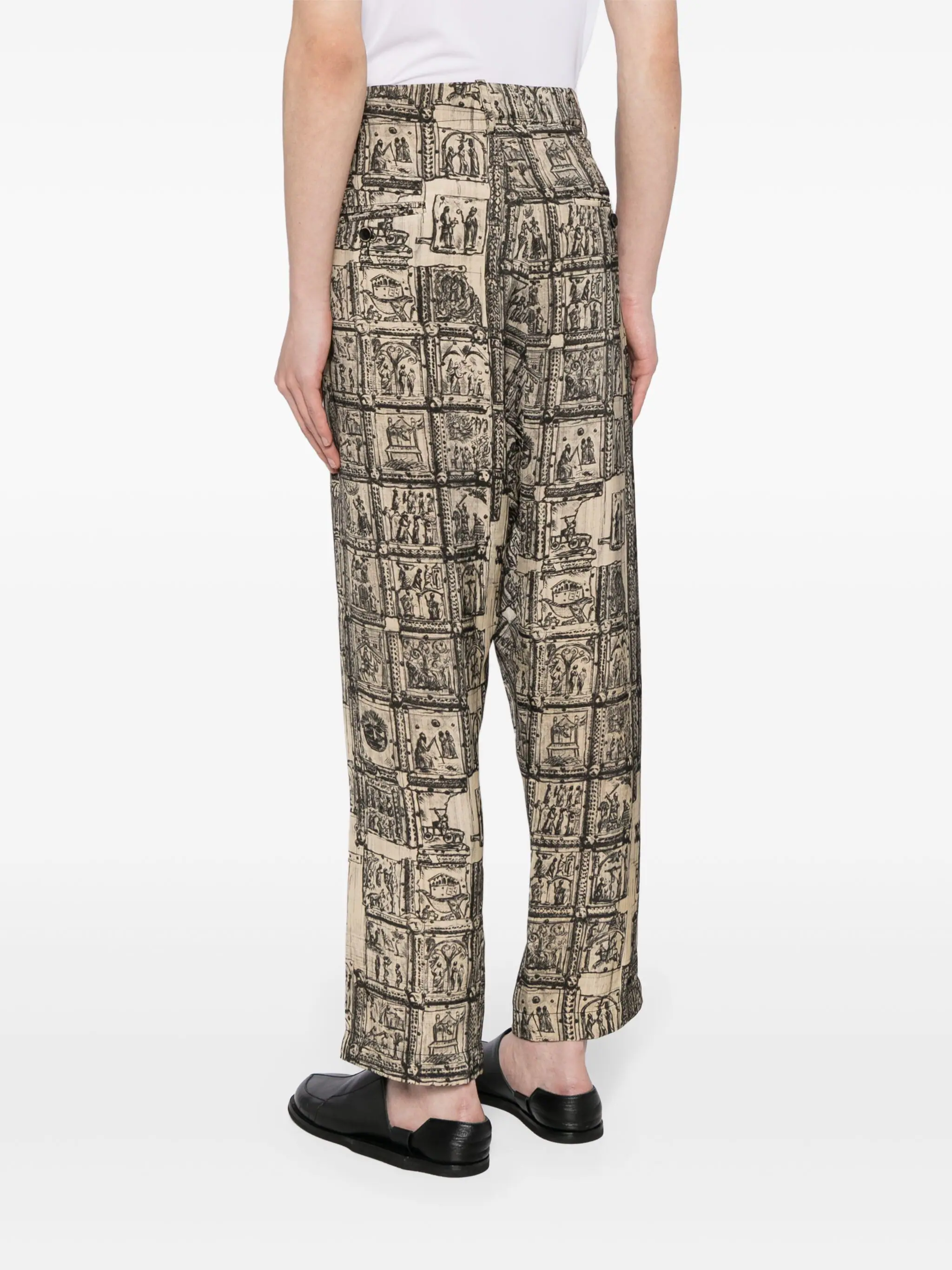 Graphic-Print Straight-Leg Trousers - Image 4