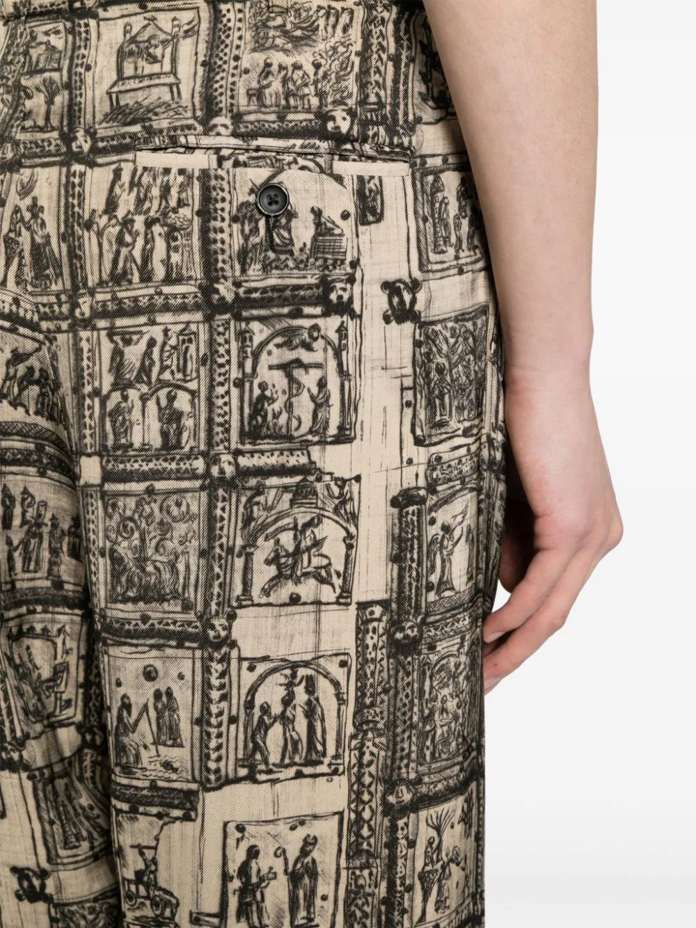 Graphic-Print Straight-Leg Trousers - Image 5