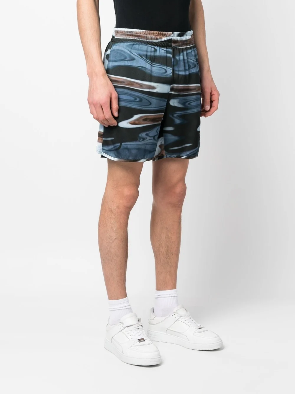 Graphic Print Track Shorts - Image 3