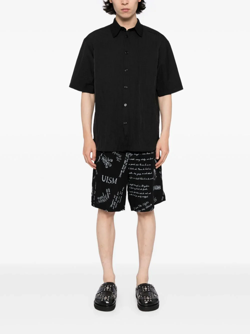 Graphic-Print Wide-Leg Shorts - Image 2