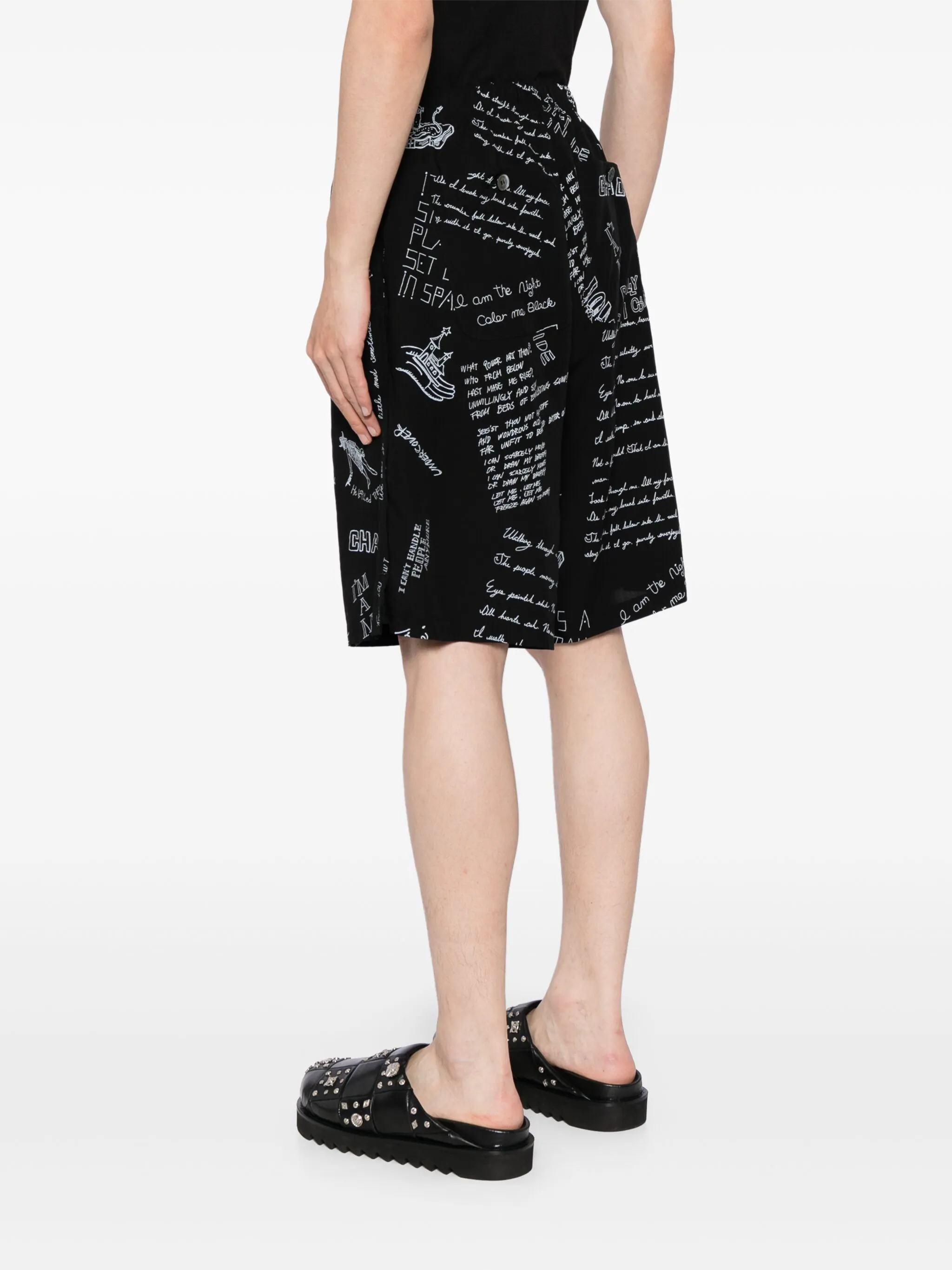 Graphic-Print Wide-Leg Shorts - Image 4