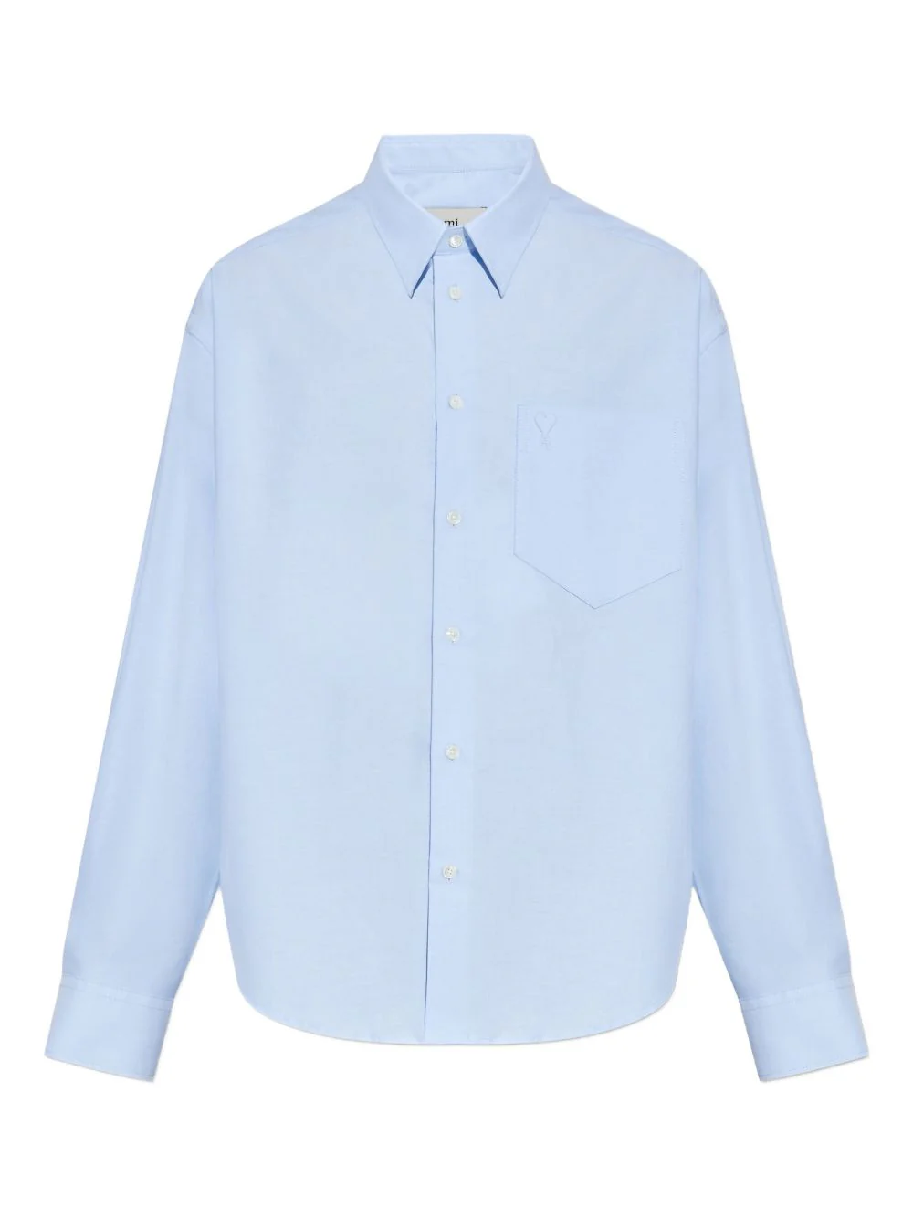 Heart-Embroidered Long-Sleeve Shirt