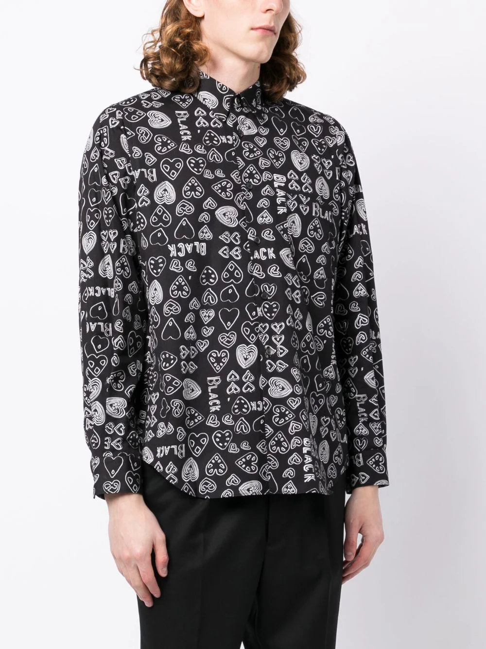 Heart-Print Cotton Shirt - Image 5