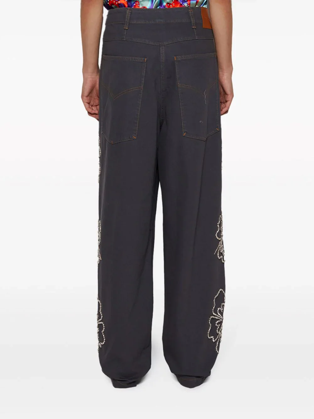 Hibiscus Embroidered Jeans - Image 5