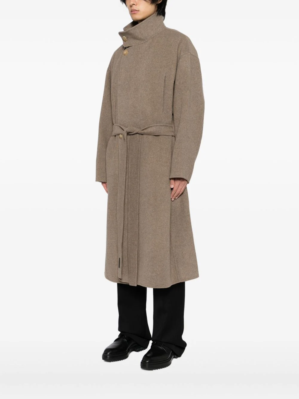 High-Neck Double-Breasted Coat - Image 2