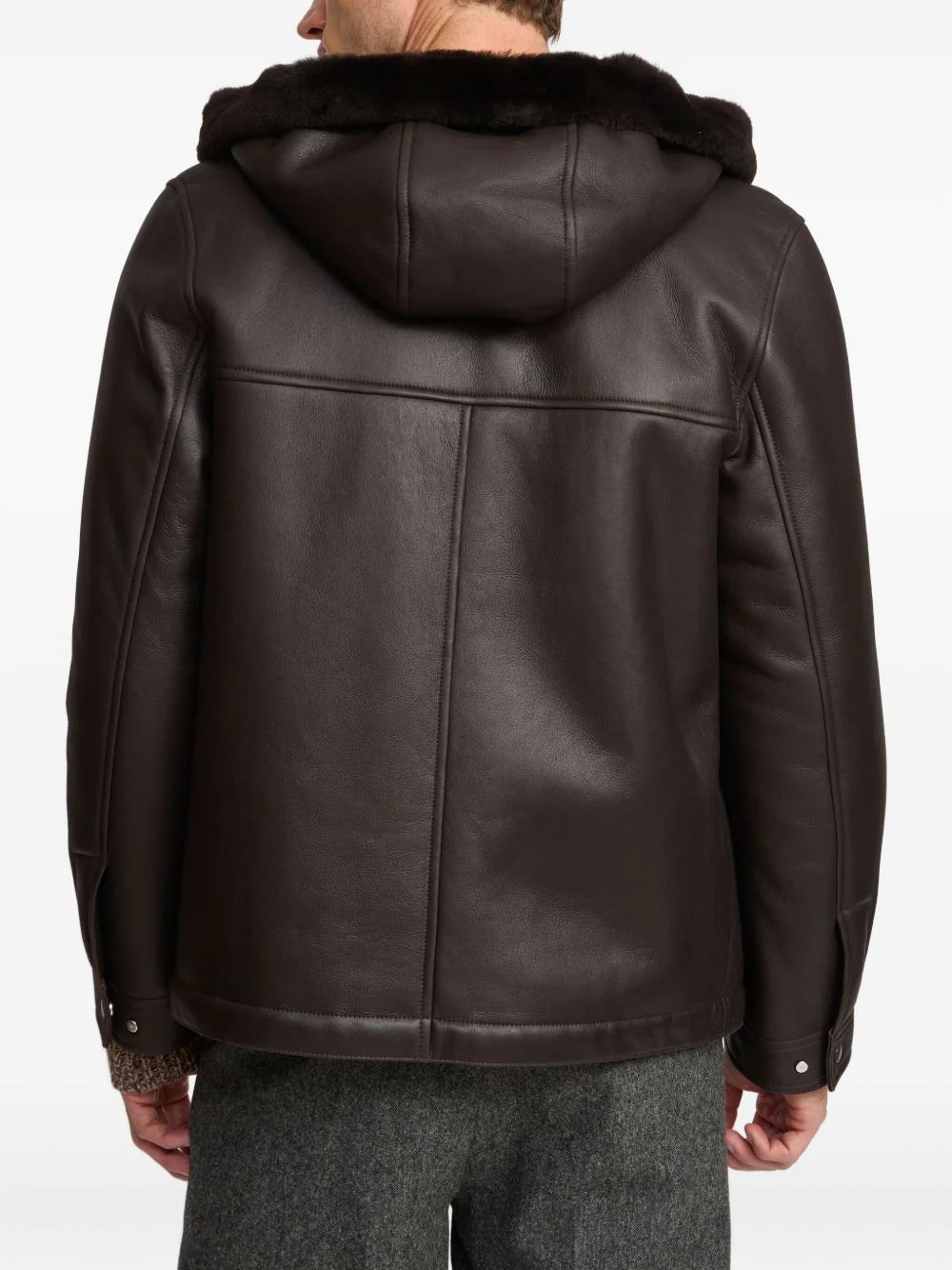 Hooded Shearling Jacket - Image 4