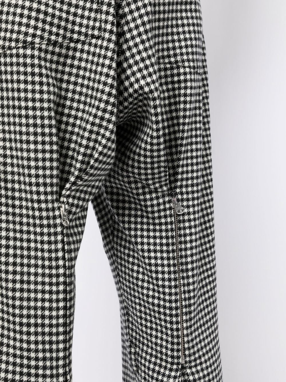 Houndstooth Rear-Zip Tapered Trousers - Image 4