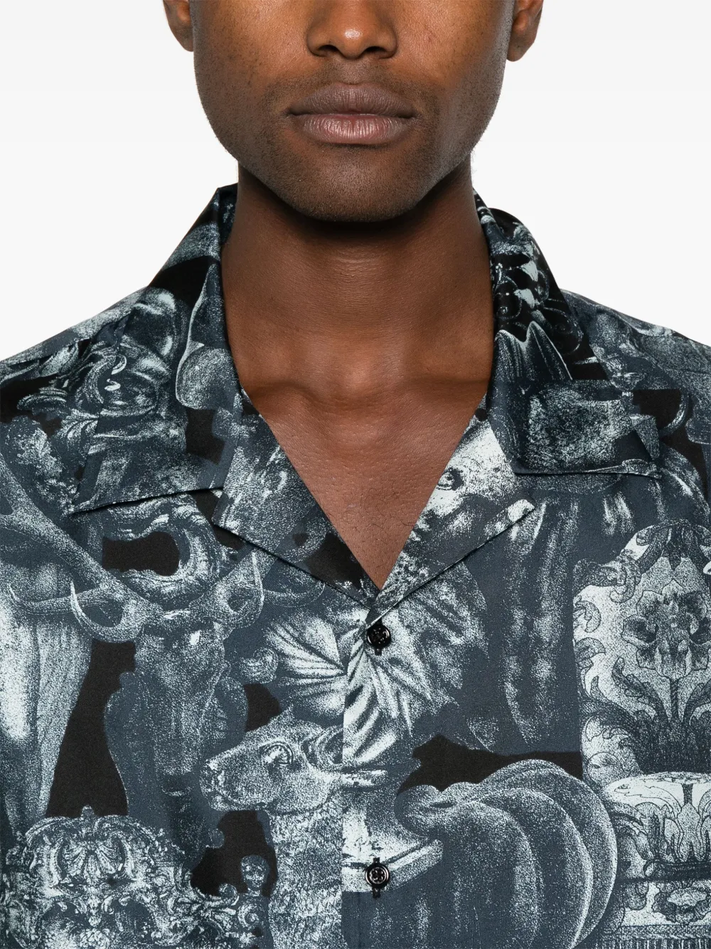 Hubert Objects-Print Silk Shirt - Image 4