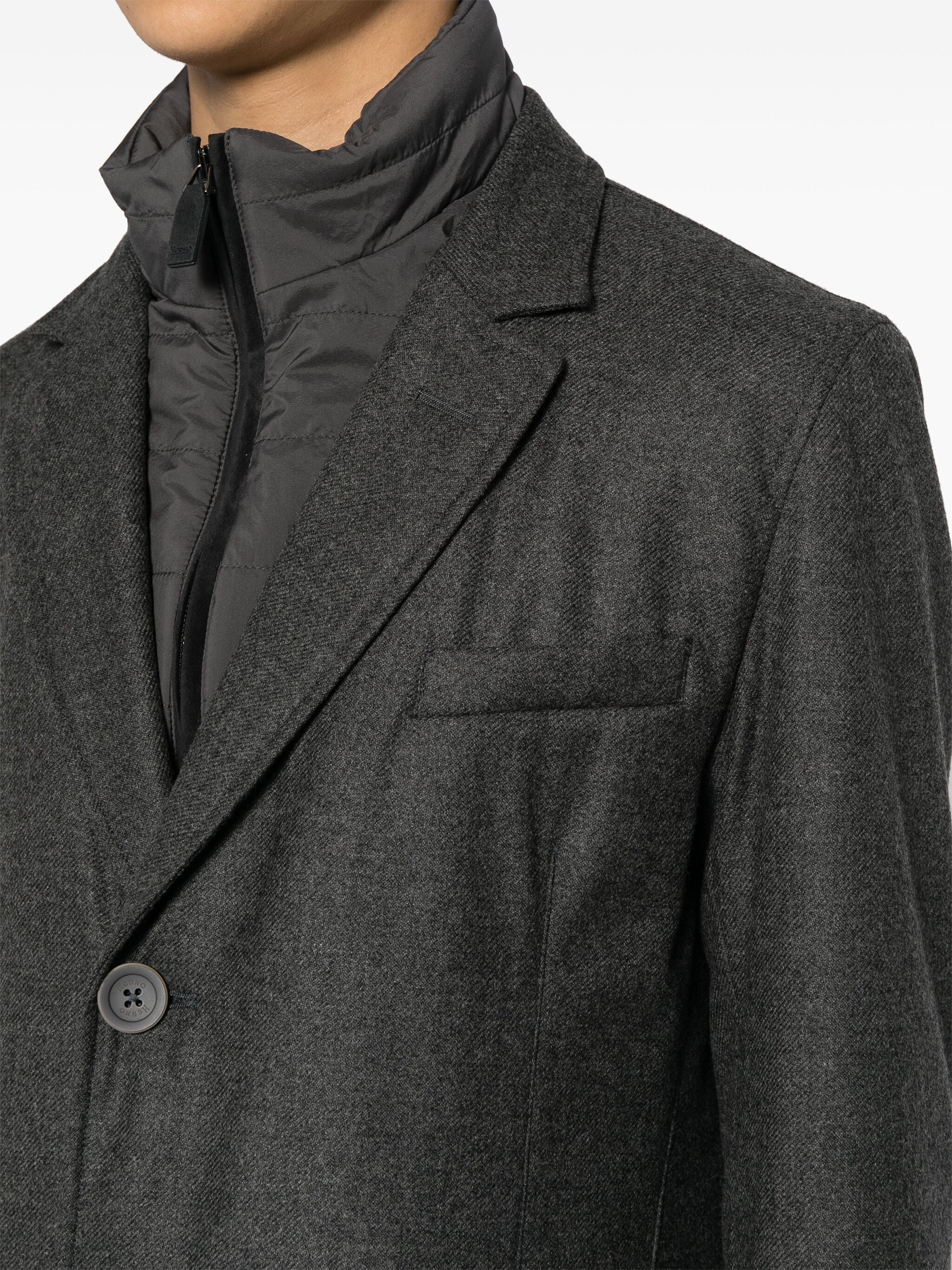 Hybrid High-Neck Single-Breasted Coat - Image 5