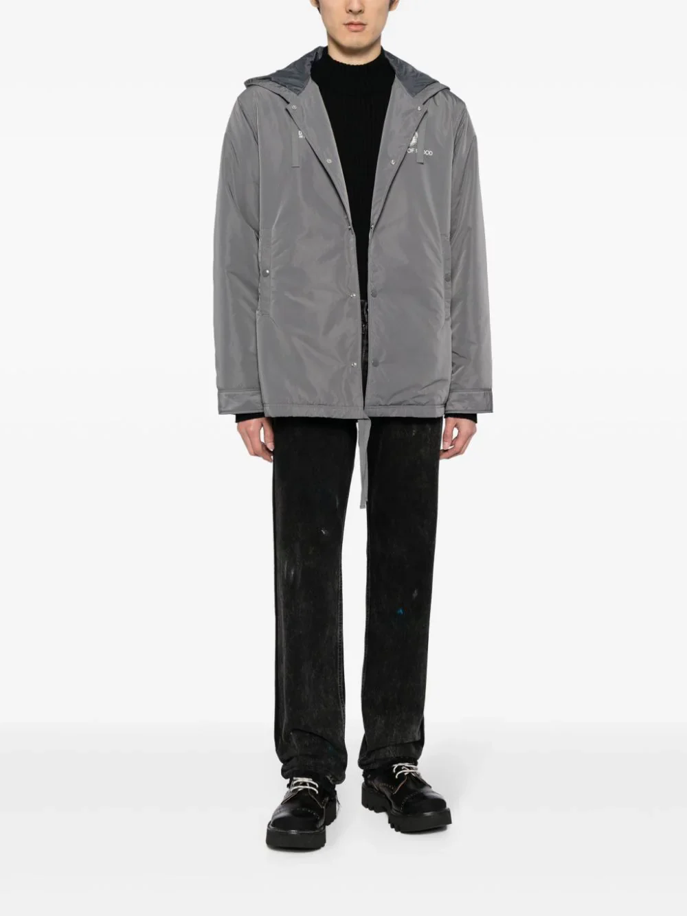 Illustration-Print Hooded Jacket - Image 2