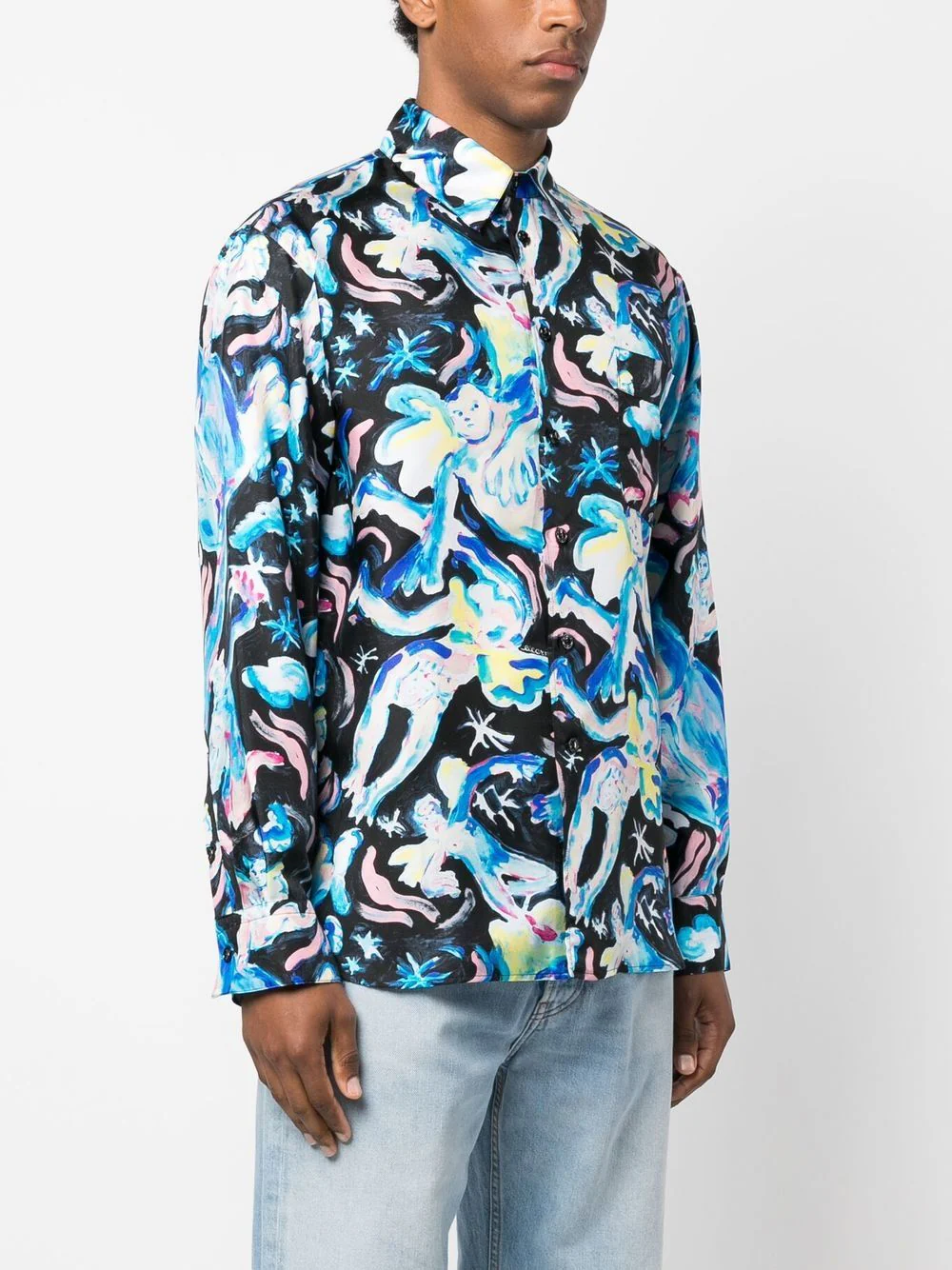 Illustration-Print Silk Shirt - Image 3