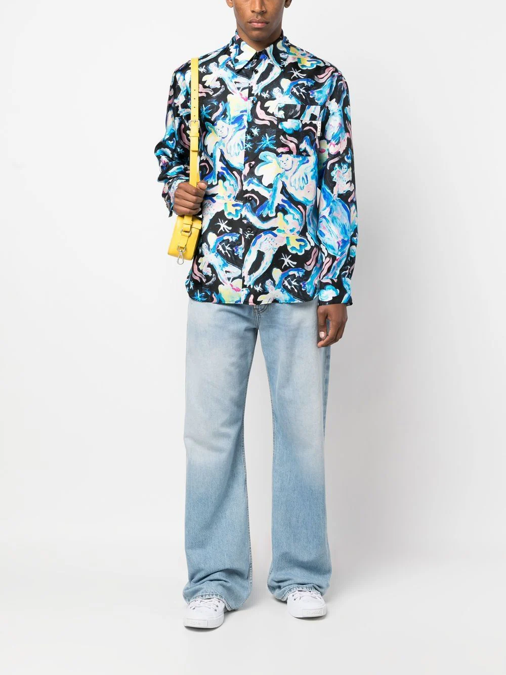 Illustration-Print Silk Shirt - Image 4
