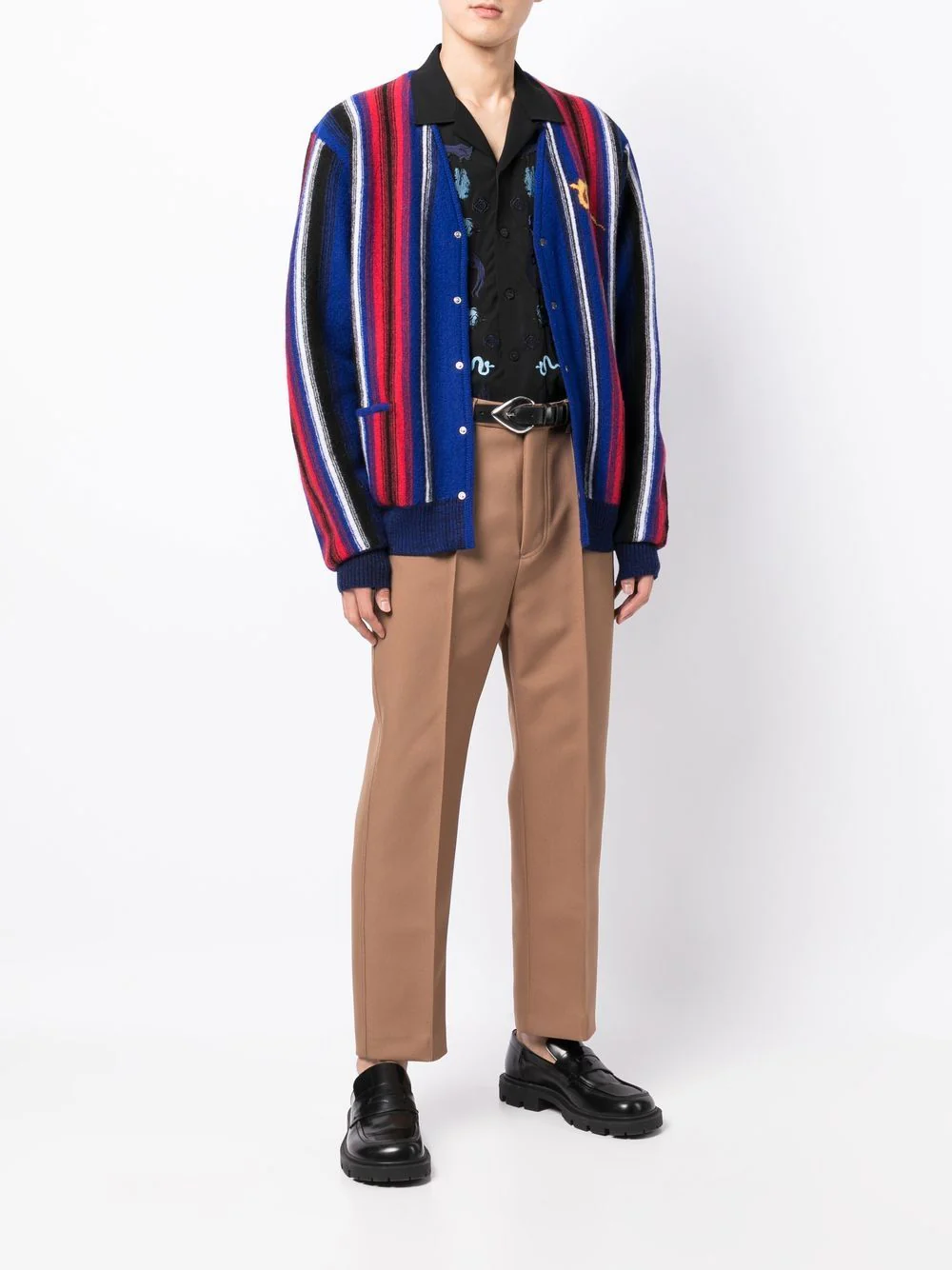 Intarsia-Knit V-Neck Cardigan - Image 2
