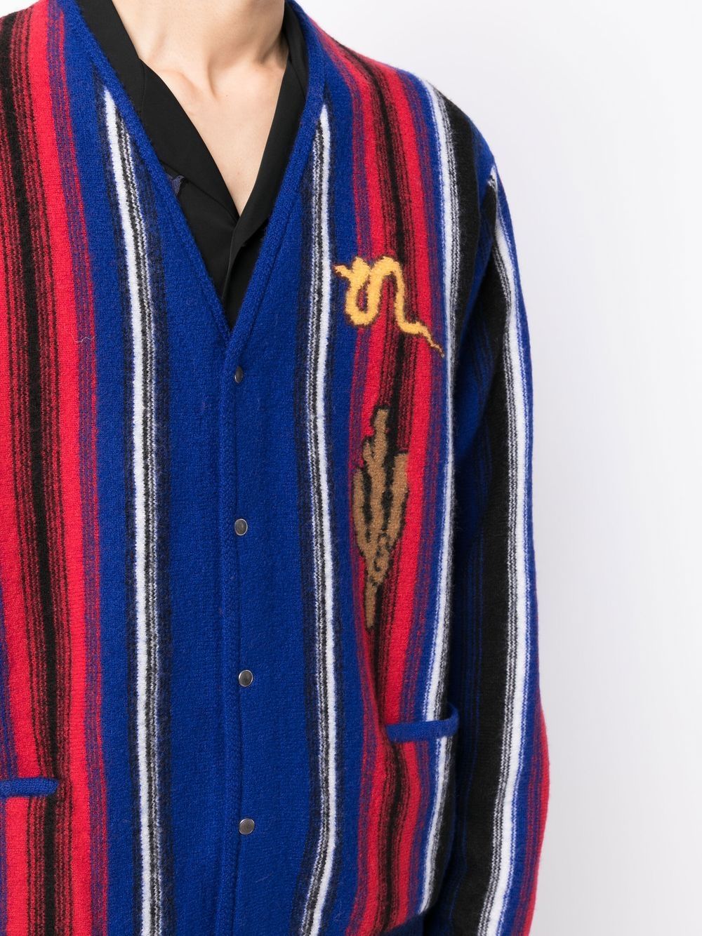 Intarsia-Knit V-Neck Cardigan - Image 3