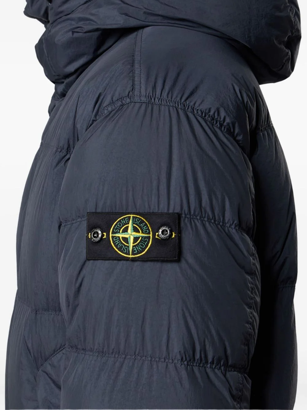 Quilted Hooded Jacket Navy Blue - Image 5