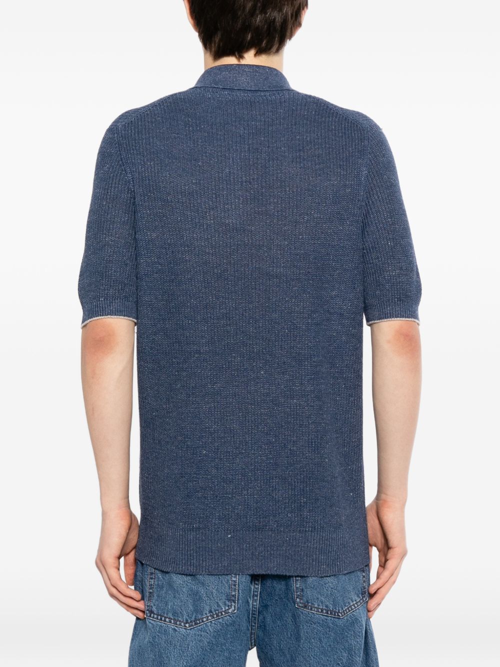 Knitted Short Sleeve Polo Shirt - Image 5