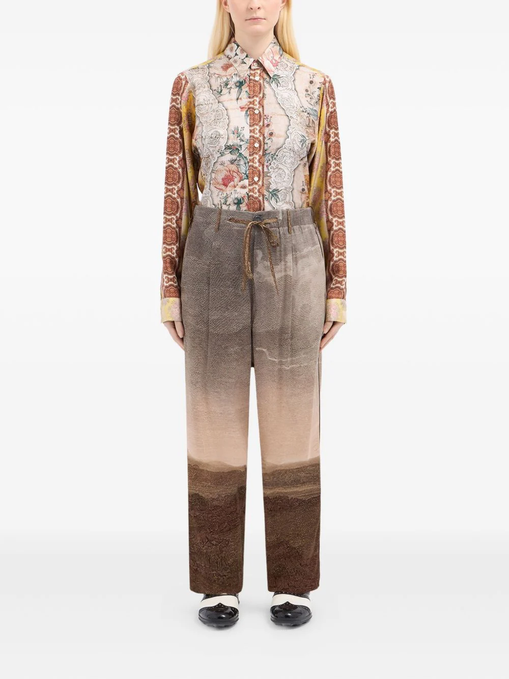 Landscape-Print Drawstring-Waist Trousers - Image 2