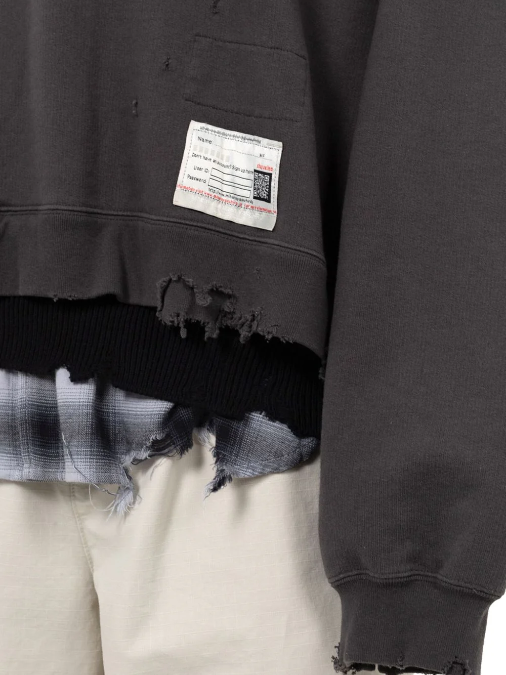 Layered Distressed-Detail Sweatshirt - Image 2