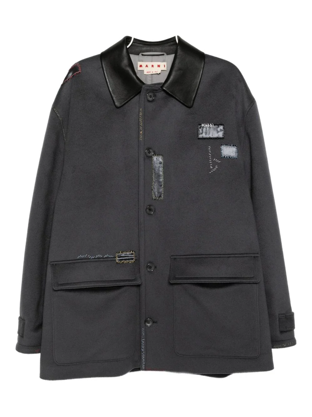 Leather Collar Jacket