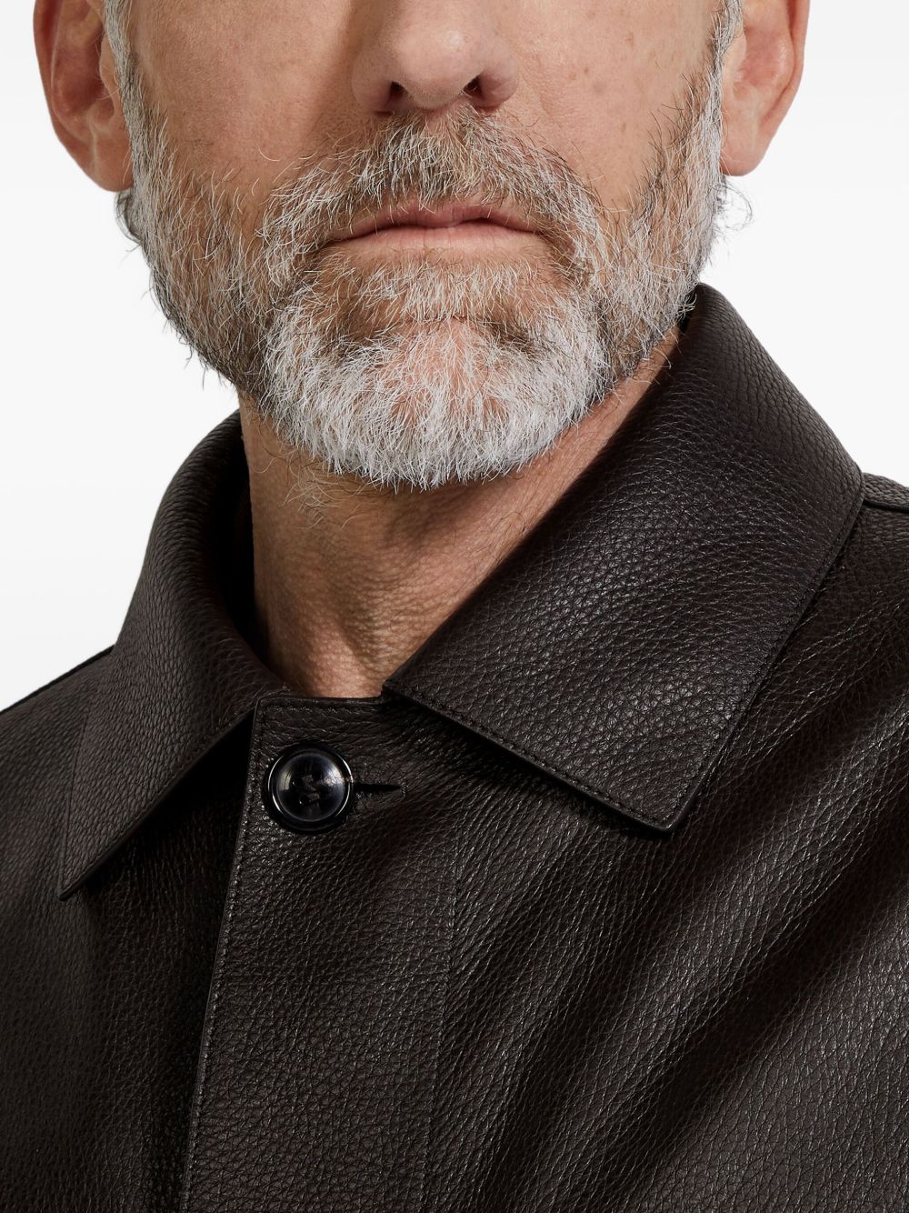 Leather Flap-Pockets Jacket - Image 4