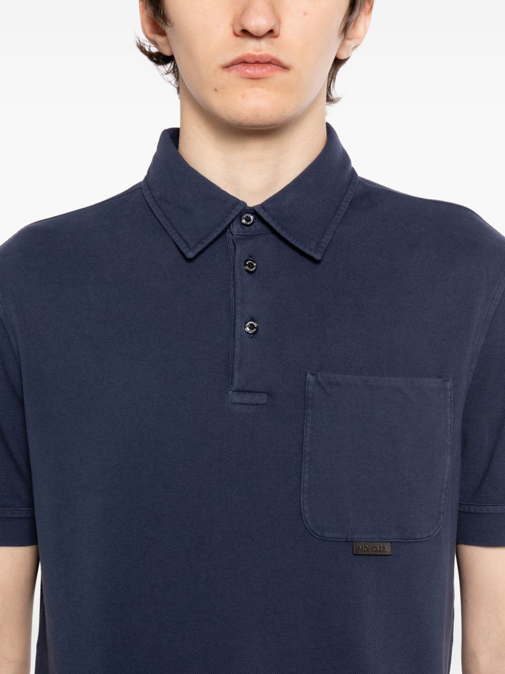 Leather Logo Cotton Polo Shirt - Image 2