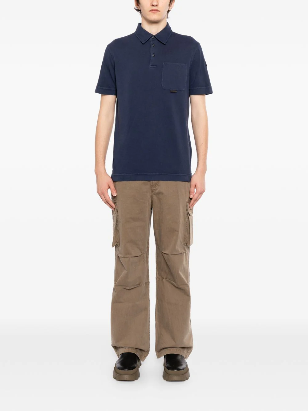 Leather Logo Cotton Polo Shirt - Image 4