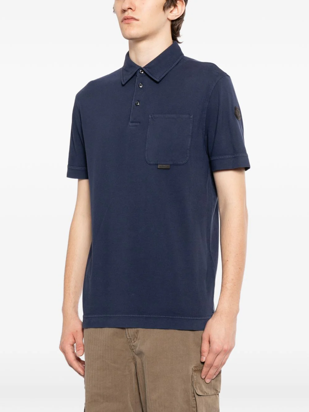 Leather Logo Cotton Polo Shirt - Image 5