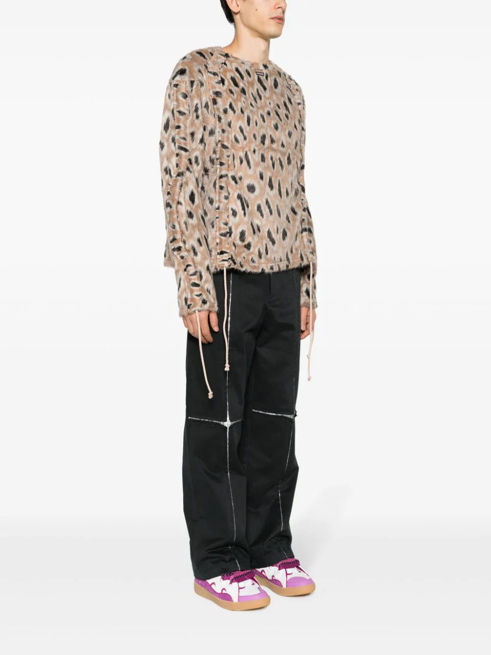 Leopard-Print Brushed-Finish Jumper - Image 3