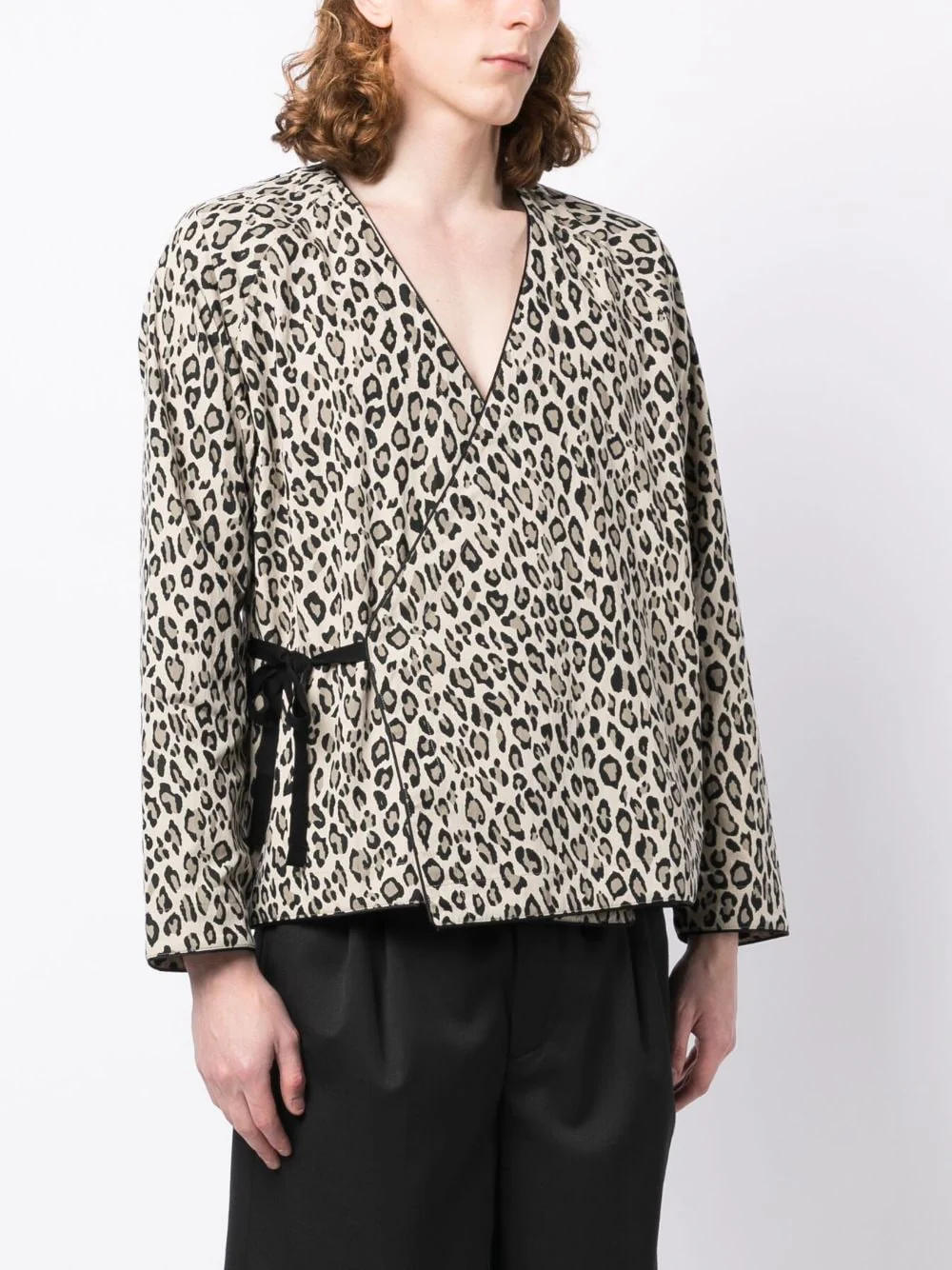 Leopard-Print V-Neck Shirt - Image 3