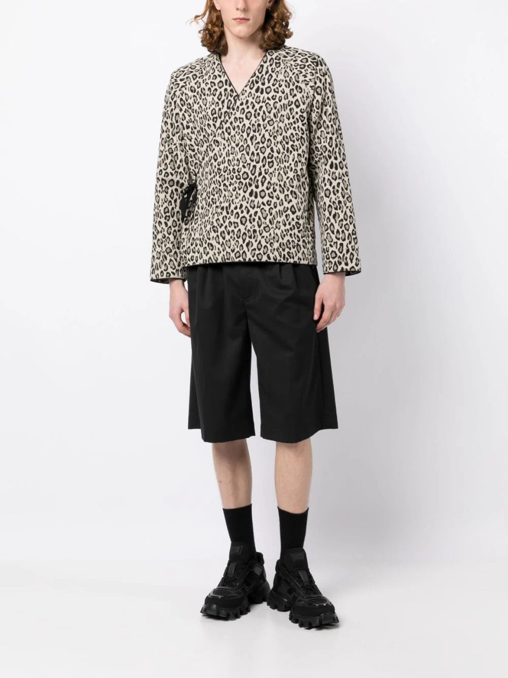 Leopard-Print V-Neck Shirt - Image 5