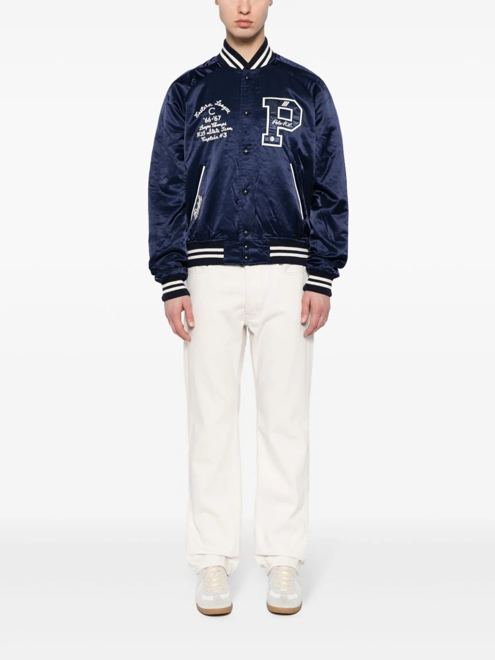 Logo-Appliqué Satin Bomber Jacket - Image 2